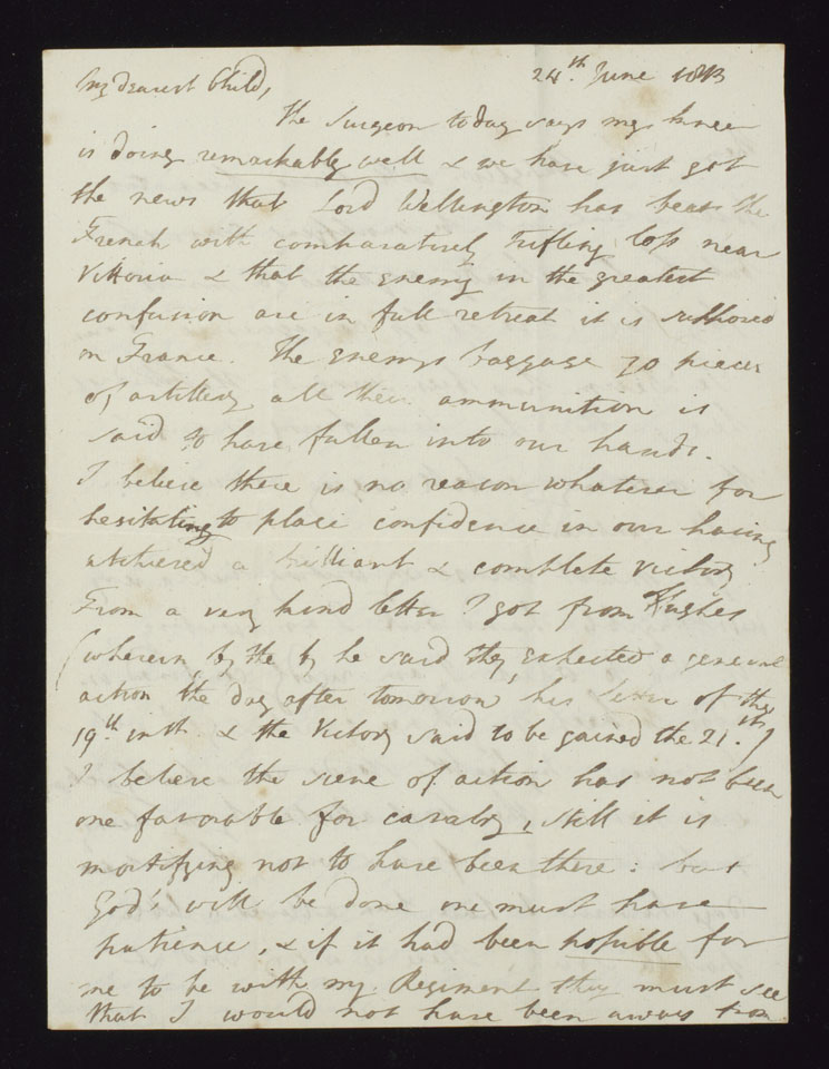 Letter from Lieutenant-Colonel Henry Murray to his wife, Emily, 24 June 1813