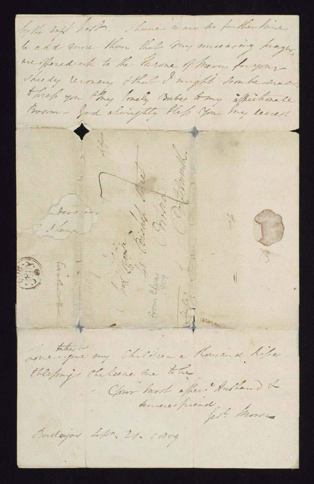Letter from Staff Surgeon George Morse, Army Medical Service, to his ...