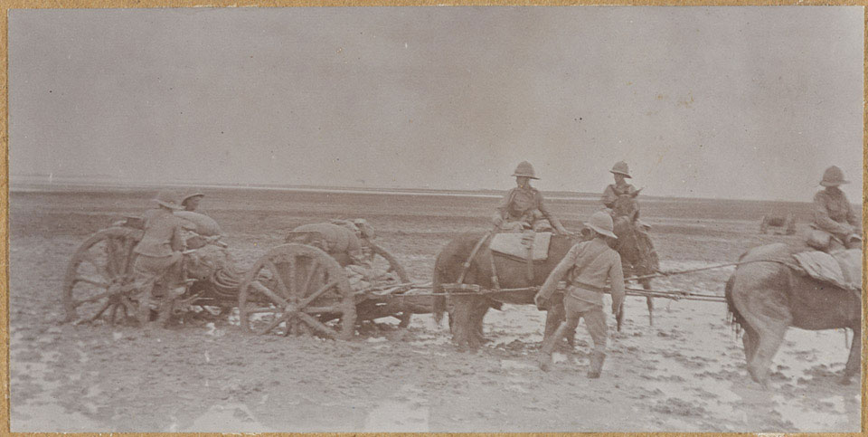 Moving guns following the Battle of Shaiba, 1915