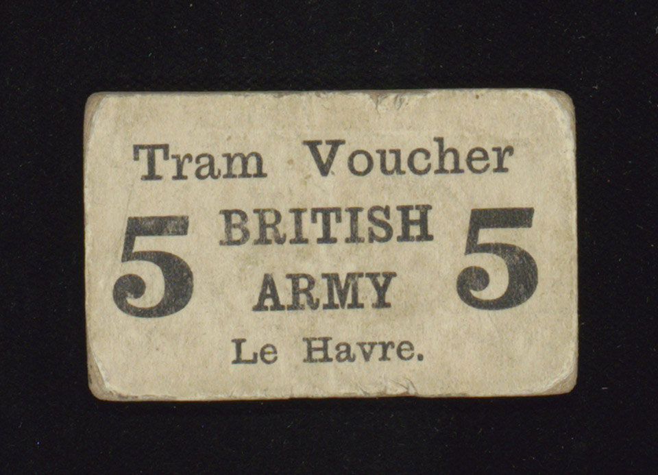 Tram voucher, Le Havre, 1917