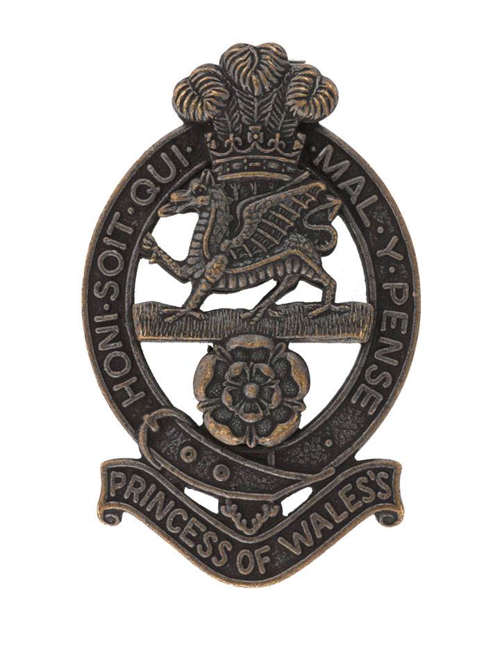 Cap badge, bronze, all ranks, The Princess of Wales's Royal Regiment, 2015 (c)