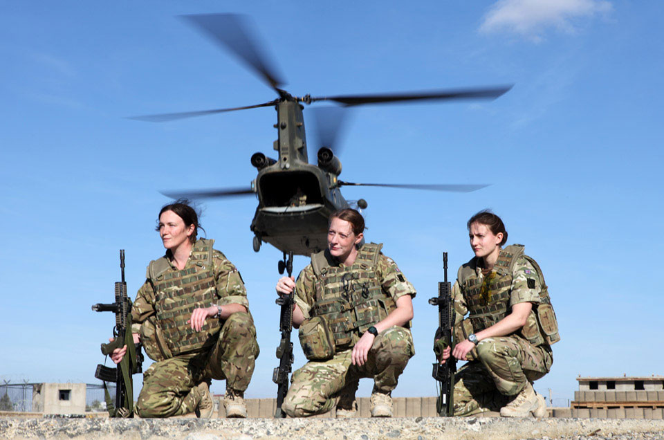 Female soldiers of 2nd Battalion The Royal Highland Fusiliers, Royal Regiment of Scotland, Helmand Province, 2011