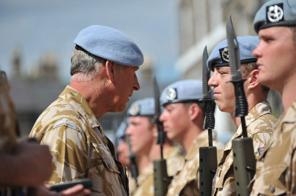 The Prince of Wales, Colonel-in-Chief of the Army Air Corps, presenting medals for service in Afghanistan, 2010