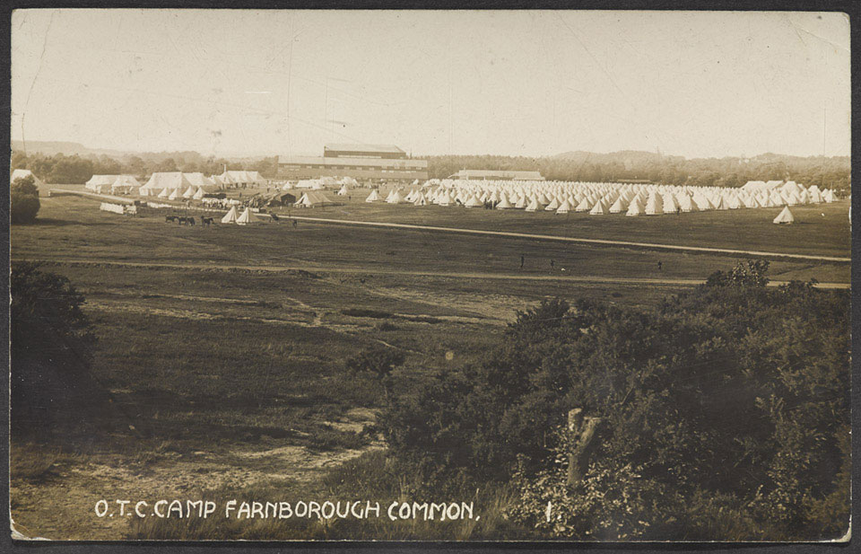 Officers' Training Corps camp at Farnborough Common, 3 August 1909