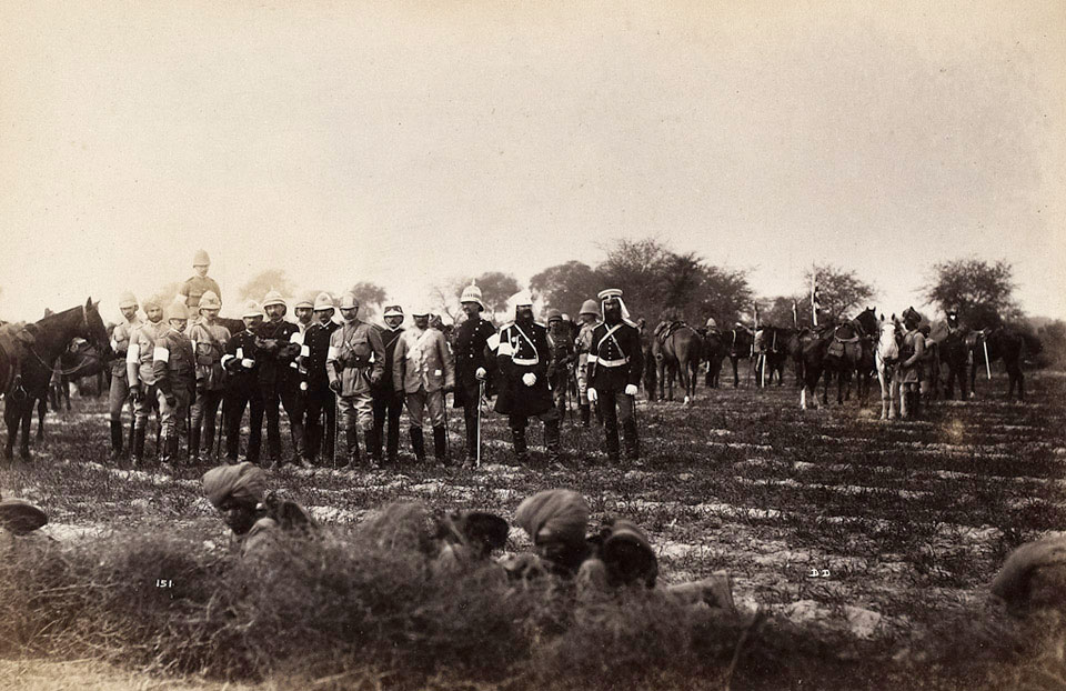 'Sir F Roberts with Foreign Officers at Panipat 8.1.86', India, 1886 ...