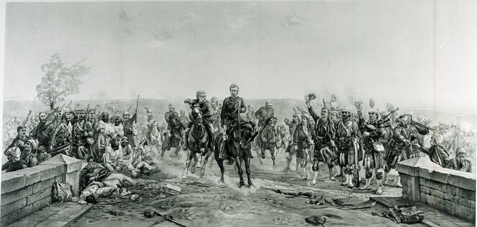 'After the battle of Tel el Kebir - Gen Wolseley cheered by Highlanders', 1882