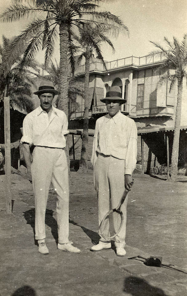 Major William Leith-Ross with Norman Brookes at the final of the Mesopotamian Championship, 1918