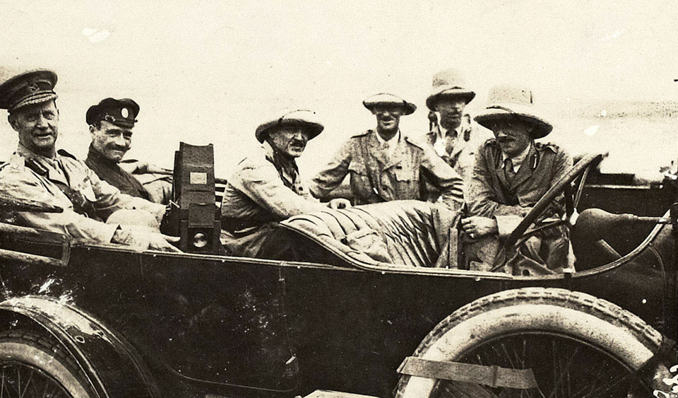 Major-General Lionel Dunsterville with British and Armenian staff officers shortly before evacuating Baku, September 1918