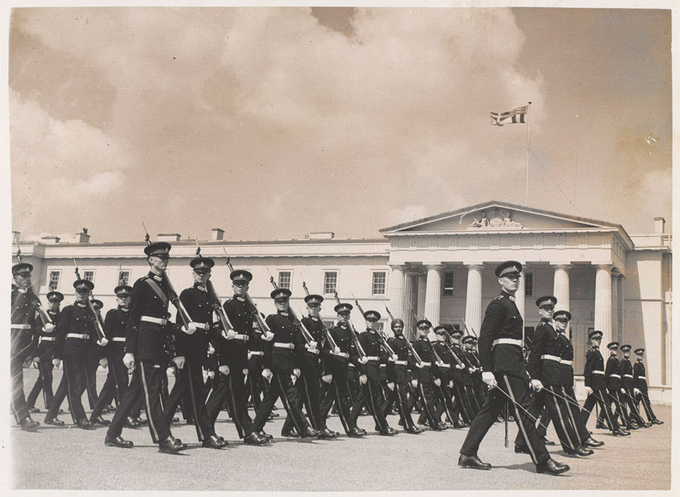Passing out parade at the Royal Military Academy Sandhurst, 1955 (c)