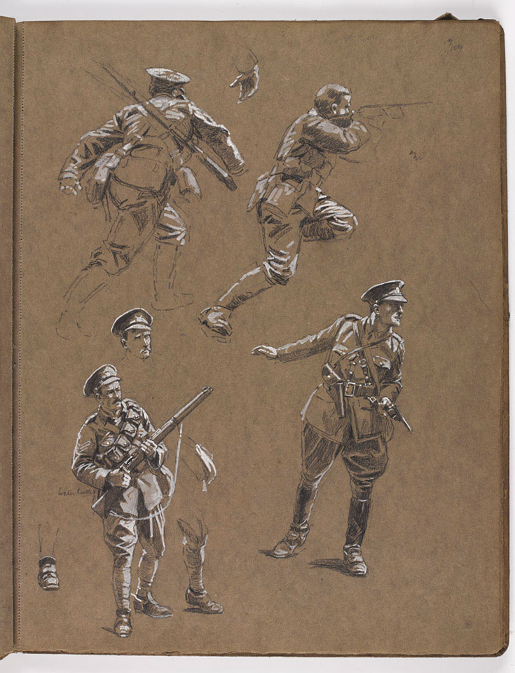 Studies Of First World War Soldiers, Including Preliminary Sketches For ...