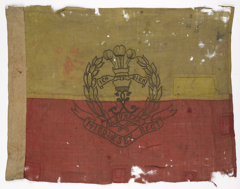 Flag carried during assault on Thiepval by 12th Battalion The Duke of Cambridge's Own (Middlesex Regiment), 26 September 1916