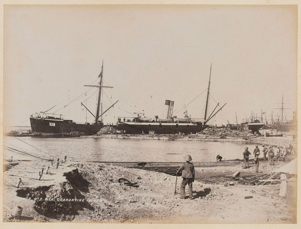 'No. 2. Pier. Quarantine Island', Suakin, Sudan, 1885 (c)