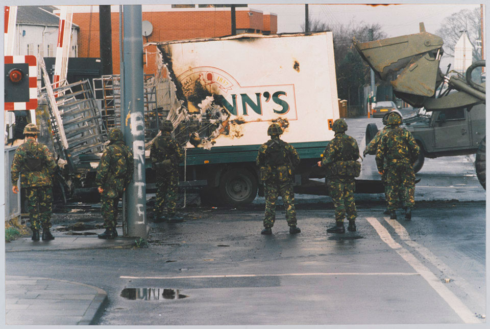 The aftermath of a bomb attacks in Northern Ireland, 1990 (c)