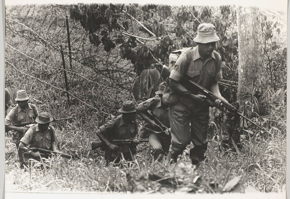 2nd Battalion, 7th Duke of Edinburgh's Own Gurkha Rifles on patrol during the Indonesian confrontation, 11 March 1966