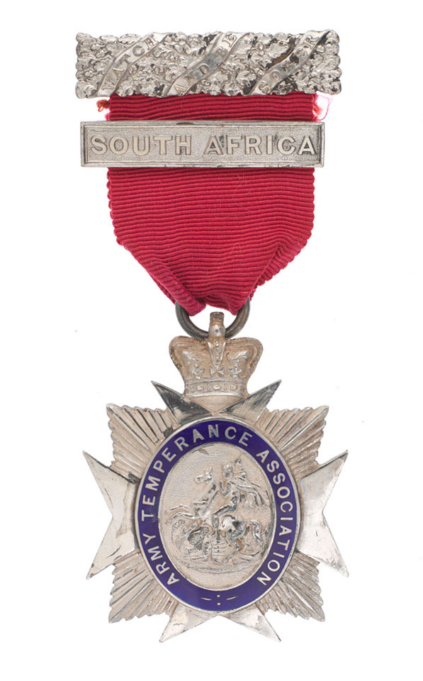 Army Temperance Association Medal, Home, five years abstinence, with a 'Watch and be Sober' bar (for six years), with campaign clasp, 'South Africa', Colour Sergeant J H Smith, Royal Munster Fusiliers, 1902 (c)