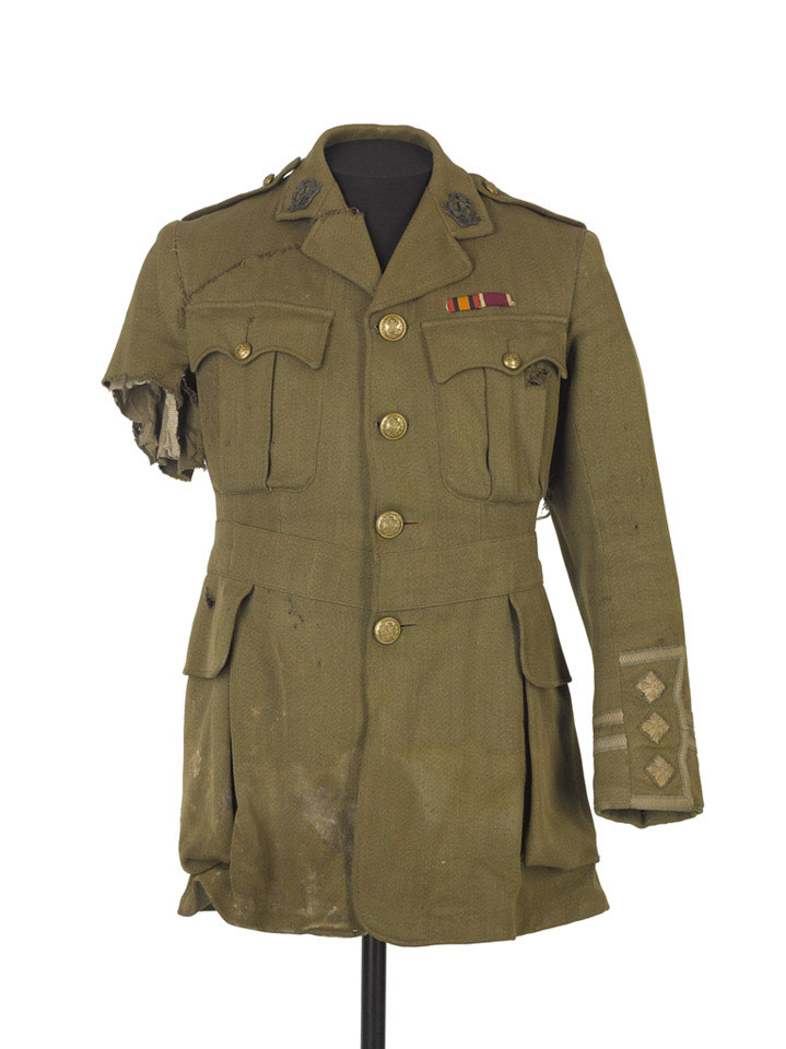 Service tunic worn by Captain George Johnson, 2nd Battalion, The Duke of Cambridge's Own (The Middlesex Regiment) on 1 July 1916