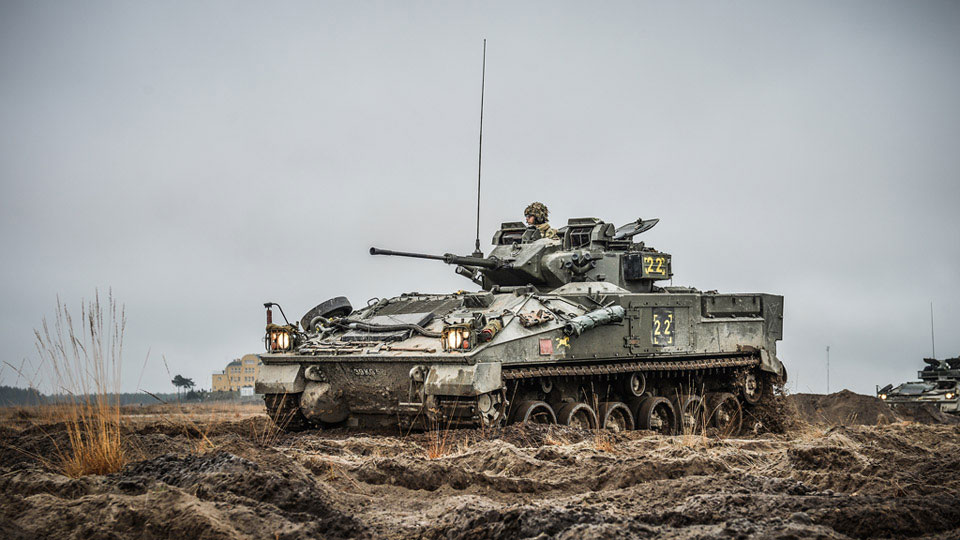 Warrior infantry fighting vehicle, Exercise BLACK EAGLE, Poland, 2014