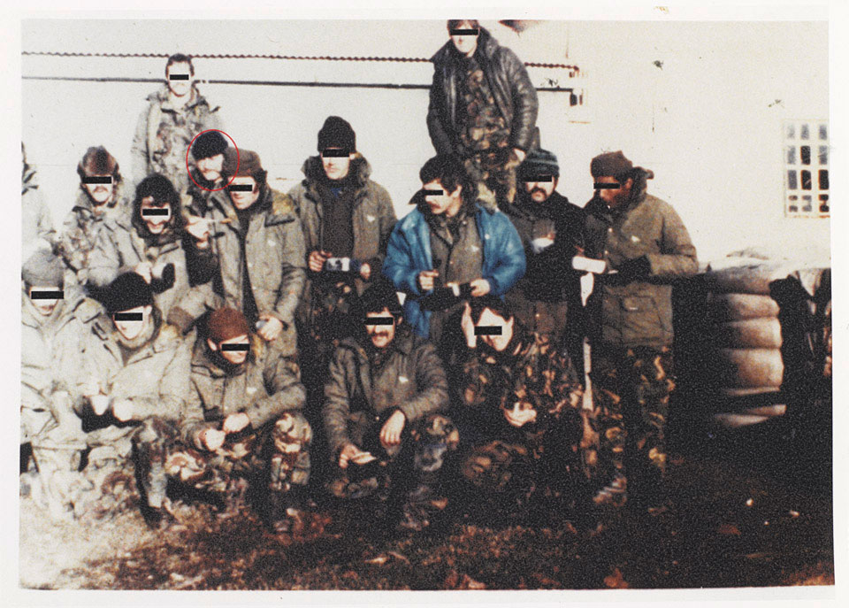 Warrant Officer 1 David Harvey with fellow Special Air Service troops, 1982
