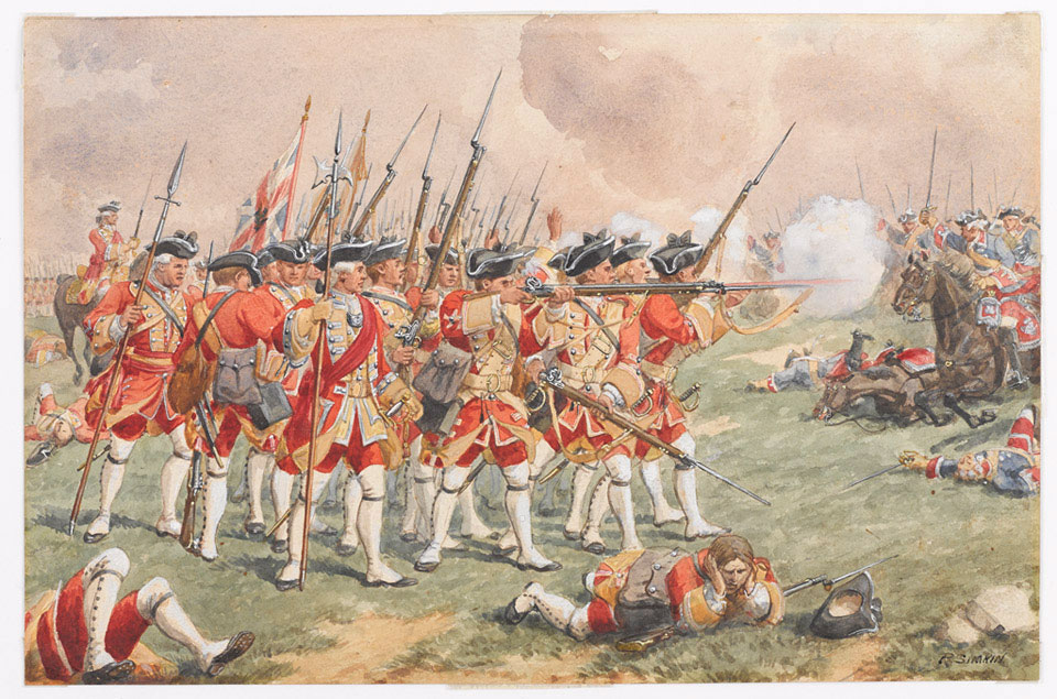 'The Buffs at the Battle of Dettingen. June 16th 1743'