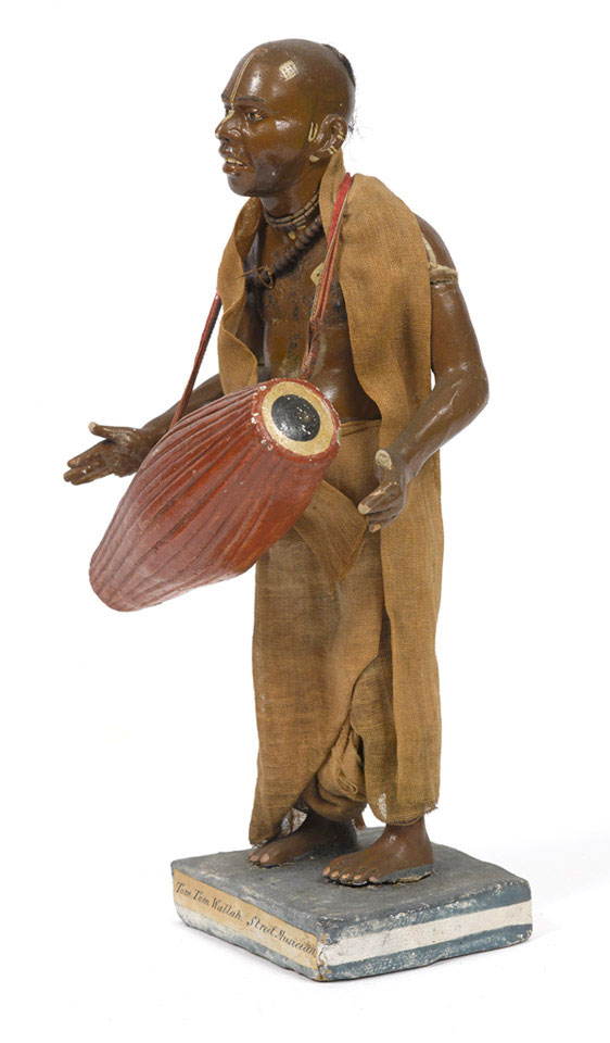 'Tom Tom Wallah, Street Musician', terracotta figurine, India, 1880 (c)