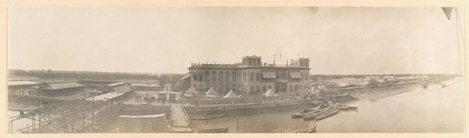 'No. 3 British General Hospital. Tide going out. Basrah, 1916', Mesopotamia, 1916