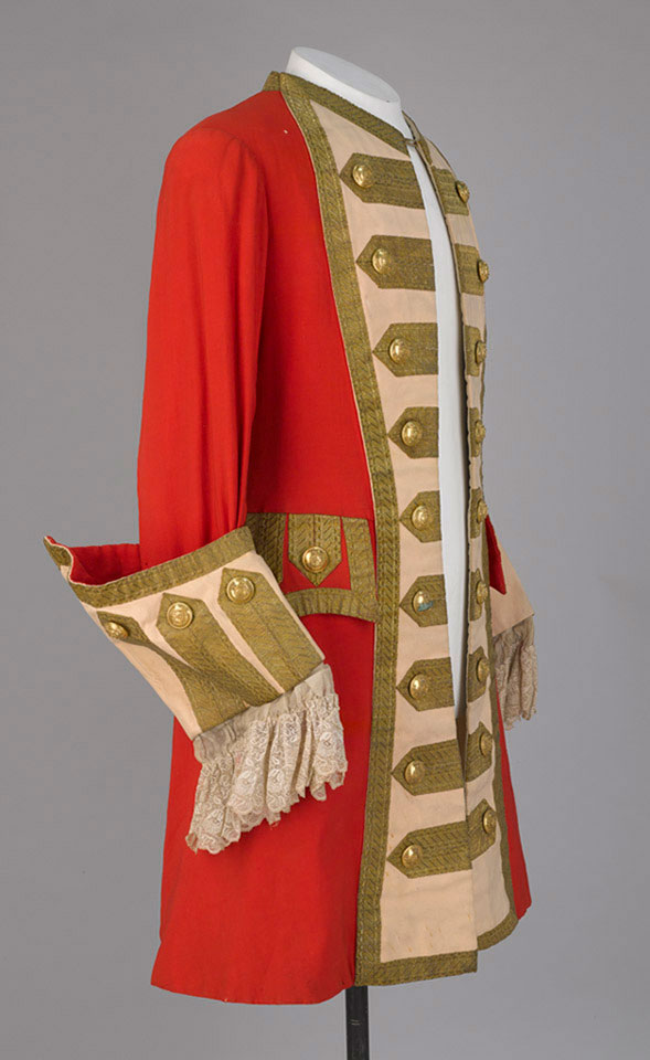 Red coat with buff facings and gold lace, made for a Pageant in 1895 (c ...