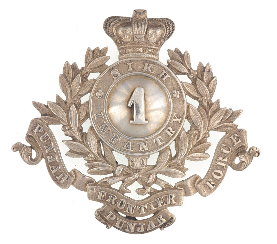 Badge, 1st Sikh Infantry, Punjab Frontier Force, pre-1901 | Online ...
