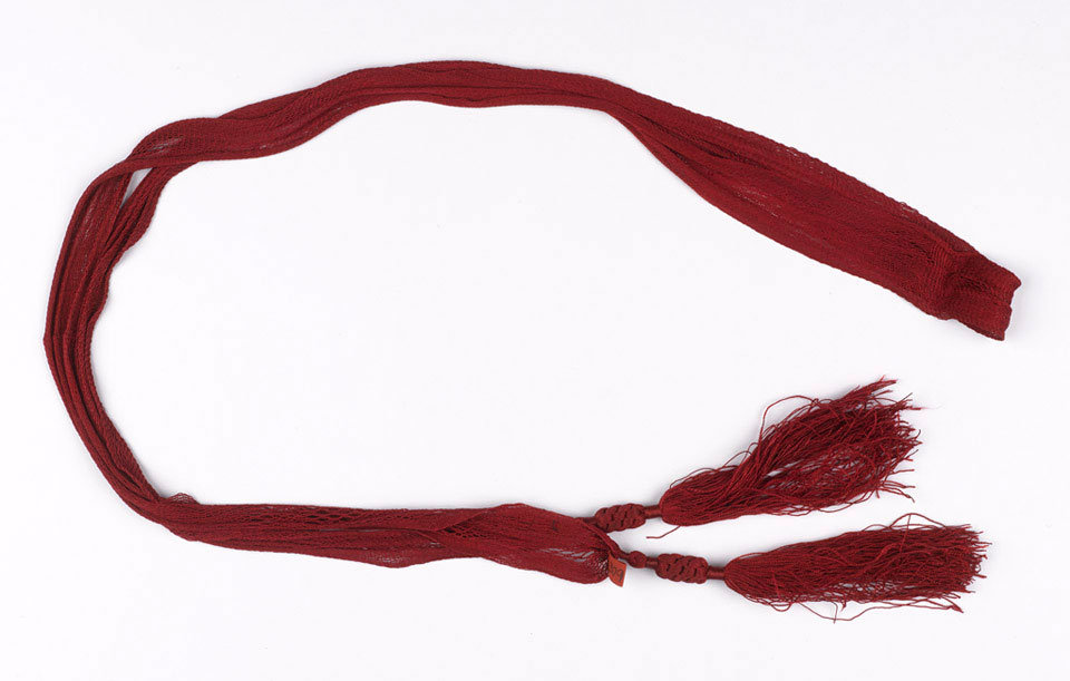 Silk waist sash worn by William of Orange's flag bearer at Torbay, 1688