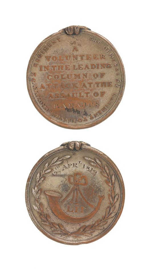 Specimen of 52nd (Oxfordshire) Regiment (Light Infantry), Forlorn Hope medal for Badajoz, 1812