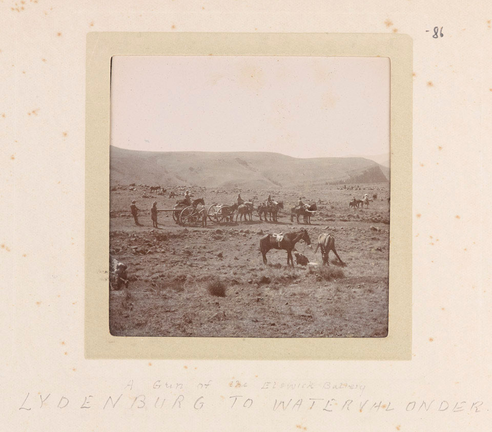 'A Gun of the Elswick Battery', being transported from Lydenburg to Watervalonder, South Africa, 1900