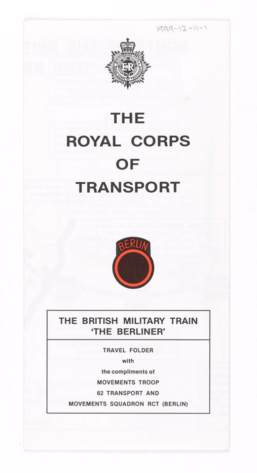 Information Leaflet from the British Military Train, 'The Berliner', 1991 (c)