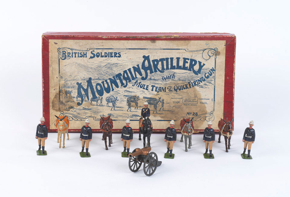 Box for model set, Mountain Artillery with Mule Team and Quick