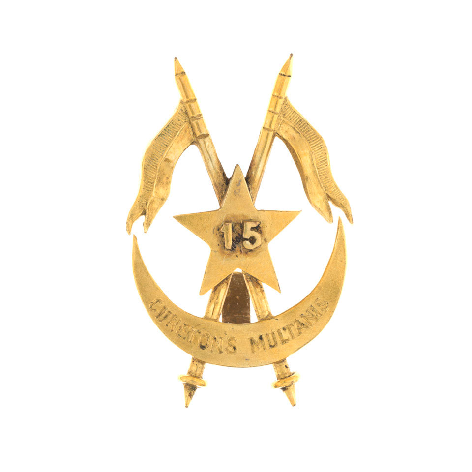 Cap badge, officer, 15th (Cureton's Multani) Regiment of Bengal Lancers ...