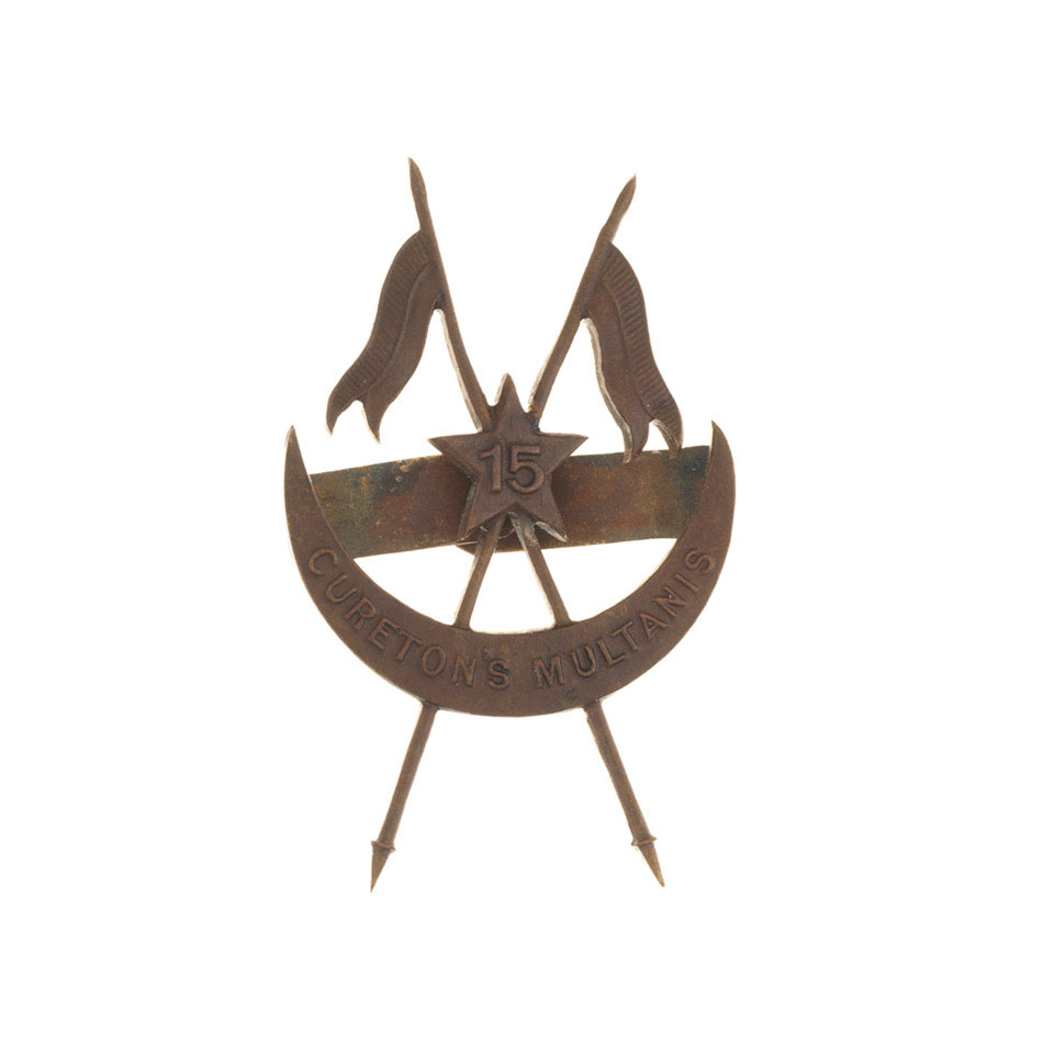 Cap badge, officer, 15th (Cureton's Multani) Regiment of Bengal Lancers ...