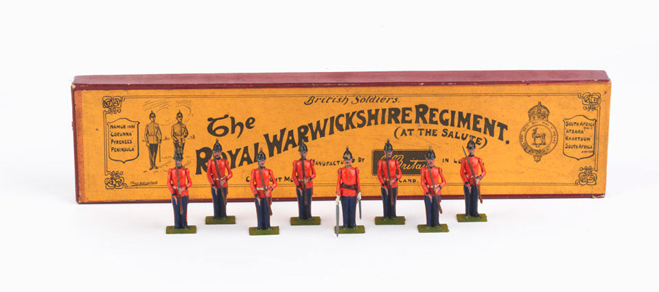 Model soldier box, W Britain, Royal Warwickshire Regiment (At the ...