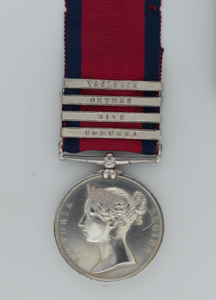 Military General Service Medal 1793-1814, 4 clasps: Toulouse; Orthes ...