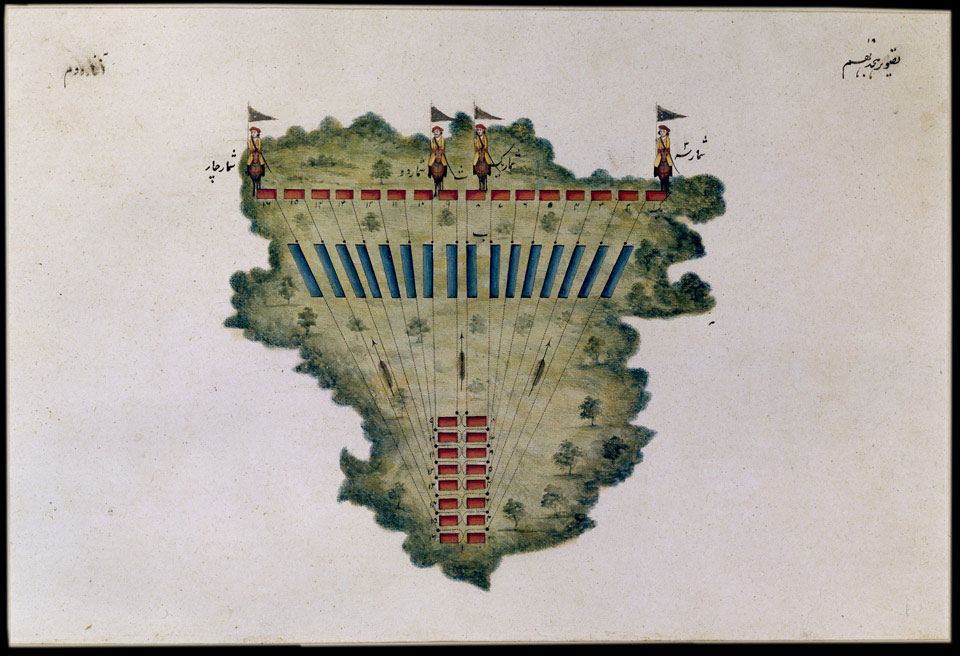Positions for the manoeuvre of the regiment from a column to a line, 1824 (c)