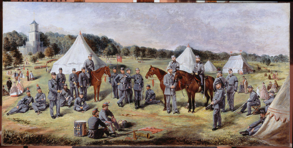 The 1st Administrative Battalion of the Norfolk Volunteers at Gunton Park, 1864