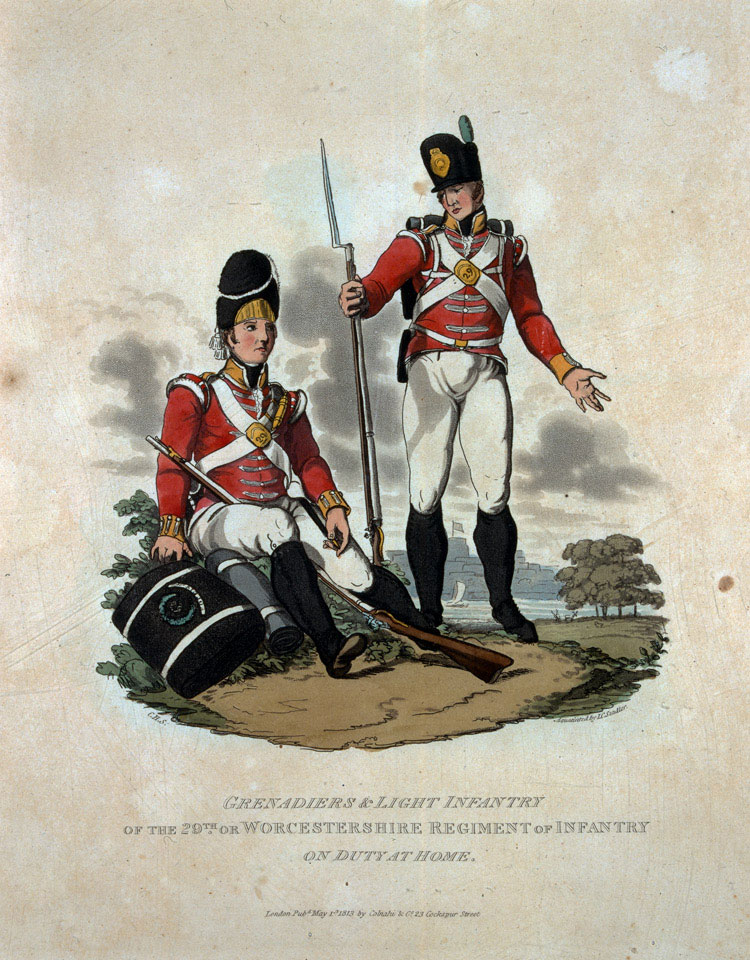 Grenadiers and Light Infantry of the 29th or Worcestershire Regiment of Infantry, 1812