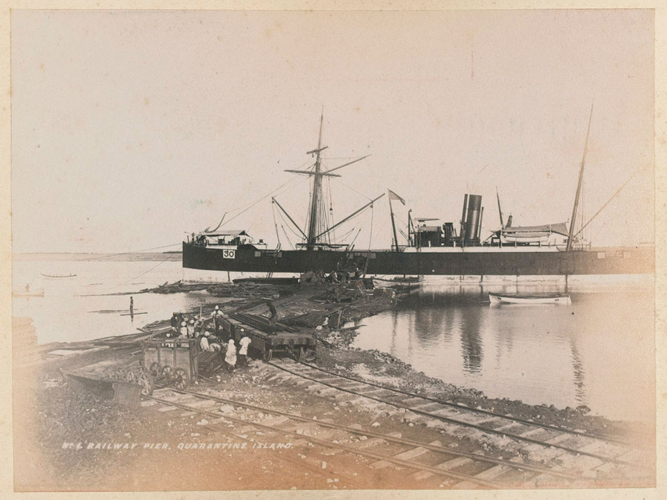 'No. 1. Railway Pier. Quarantine Island', Suakin, Sudan, 1885 (c)