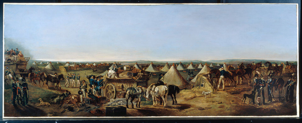 The 10th (or the Prince of Wales's Own) Regiment of (Light) Dragoons arriving in camp, Brighton, 1803 (c)