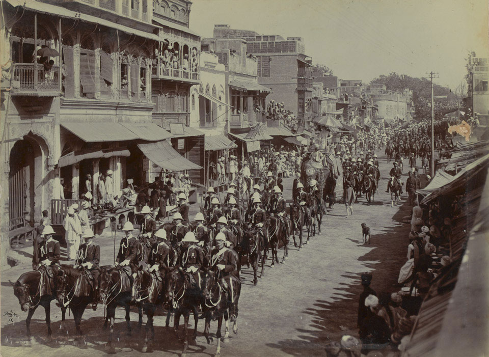 The 38th Dogras and the (Frontier Force) 25th Cavalry parade through Lahore, 1909