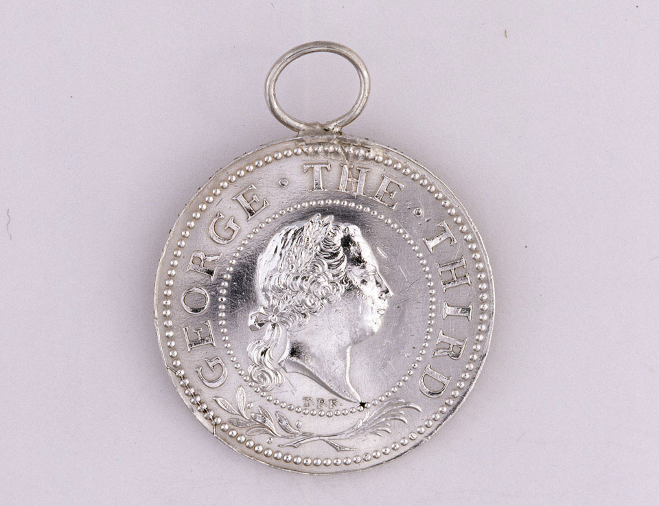 Silver medal commemorating the British capture of Pondicherry, 1761 ...