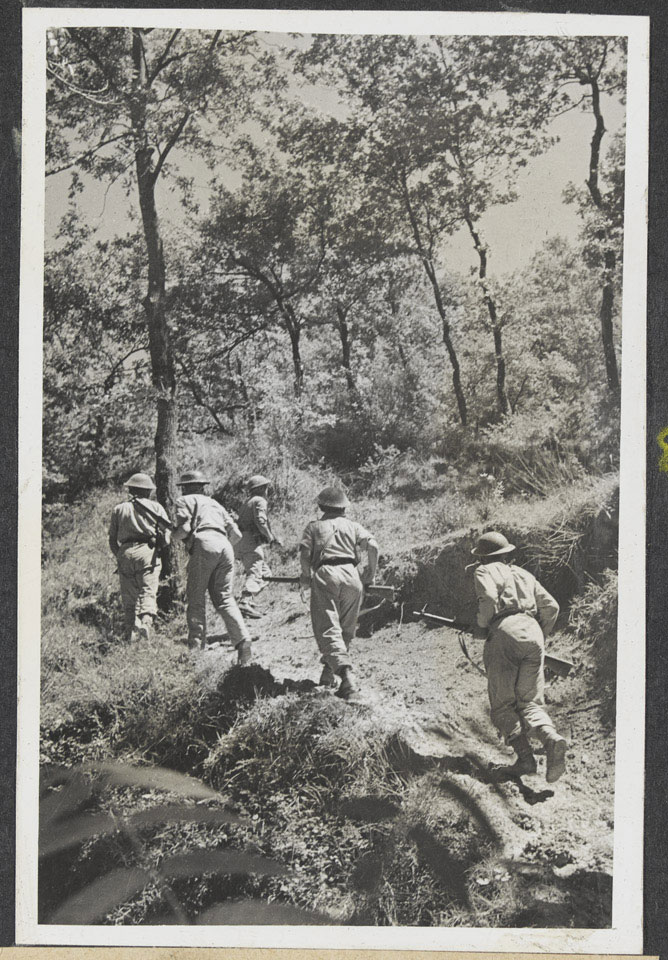 Reconnaissance patrol of a Punjab regiment in Tiber country, Italy, August 1944 (c)