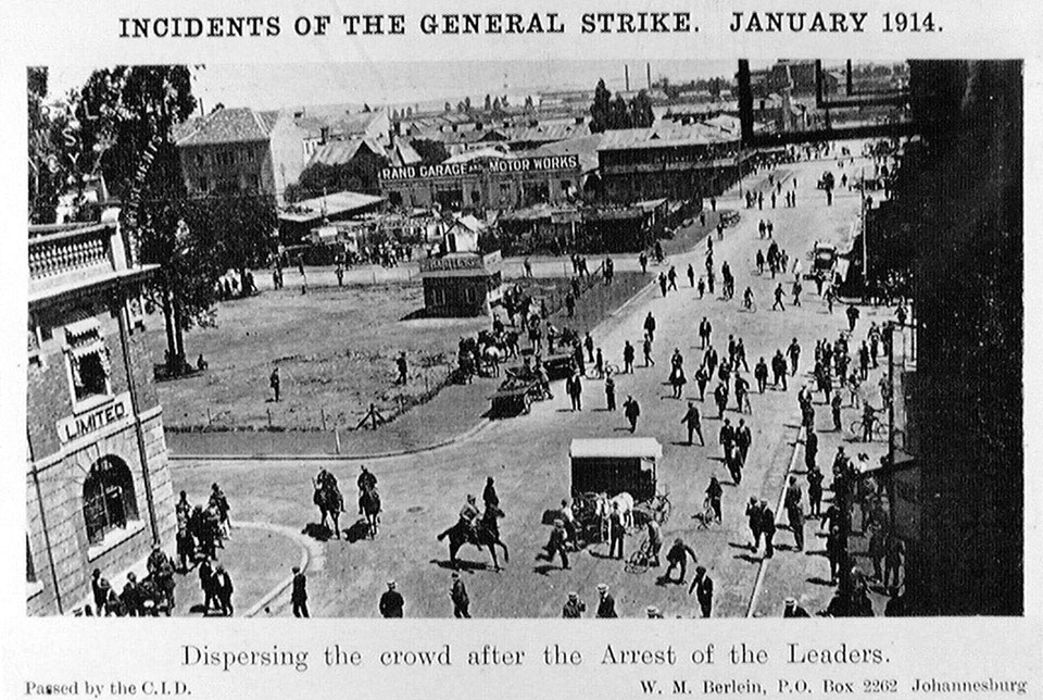 'Incidents of the General Strike. January 1914. Dispersing the crowd after the arrest of the leaders'