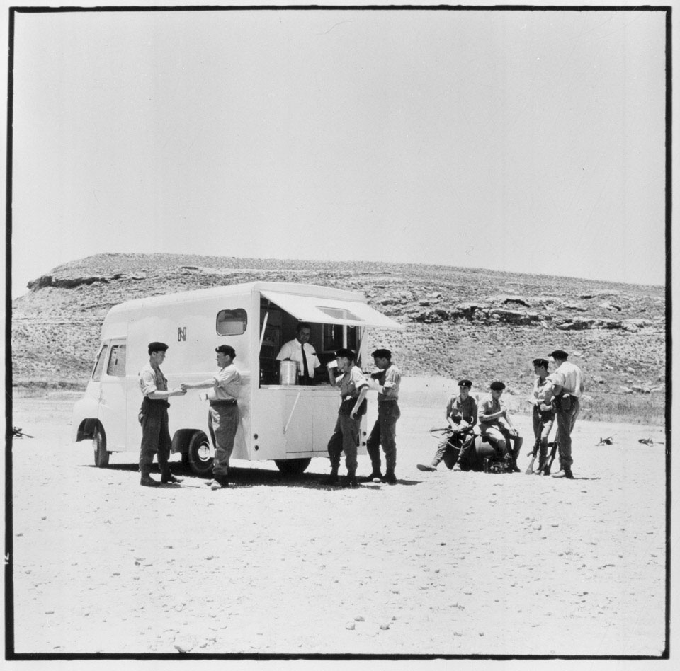 A NAAFI Mobile Refreshment Van on the rifle ranges, 1963 (c)