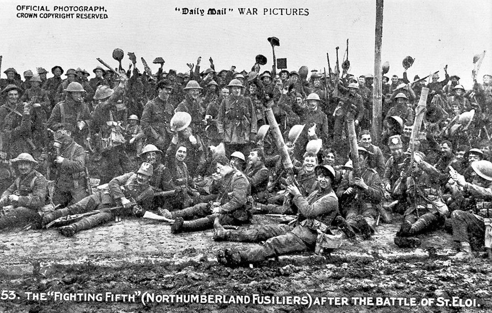 'The Fighting Fifth (Northumberland Fusiliers) after the Battle of St Eloi', 1916