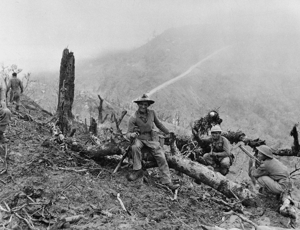 10th Gurkha Rifles resting after the capture of 'Scraggy' hill, Burma Campaign, 1944