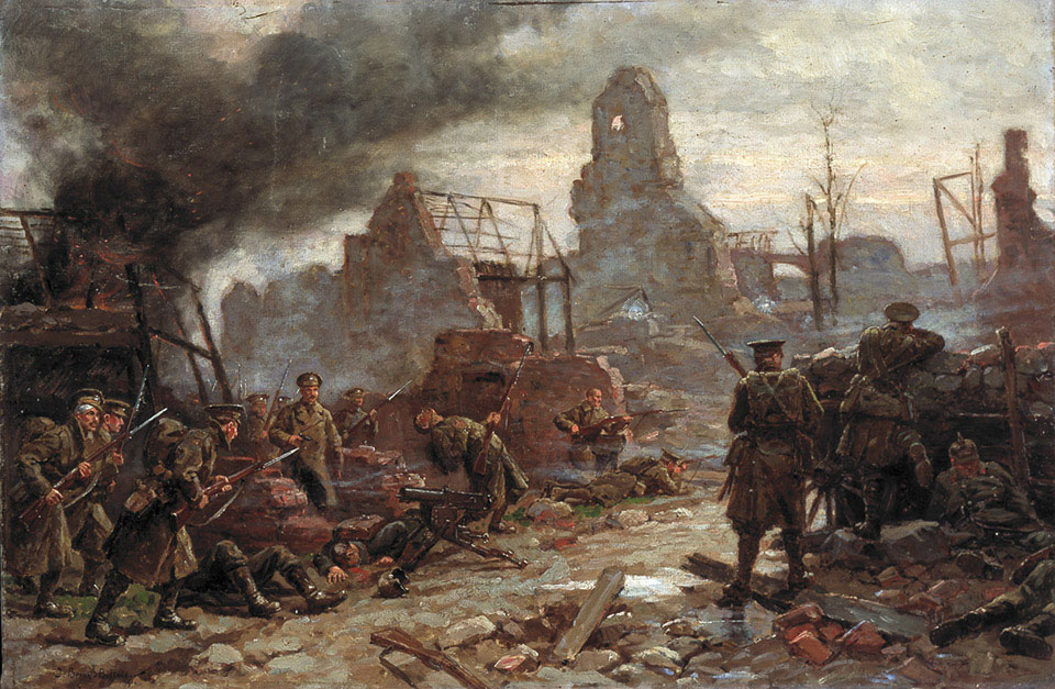 The taking of Neuve-Chapelle (Pas-de-Calais) by the British, 10 March 1915.