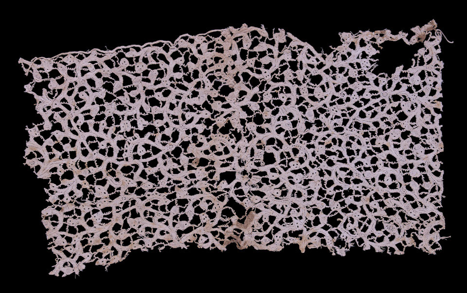 Lace from the boot of King William III, Battle of the Boyne, 1690